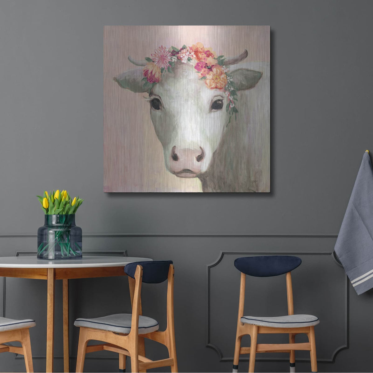 'Festival Girl 2 Pink' by Julia Purinton – Metal Wall Art, 36x36 room view