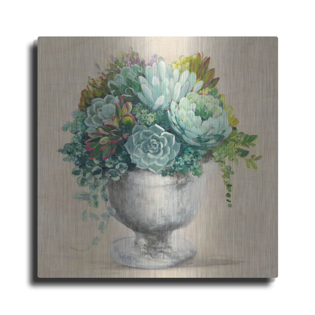 'Festive Succulents 1' by Julia Purinton – Metal Wall Art
