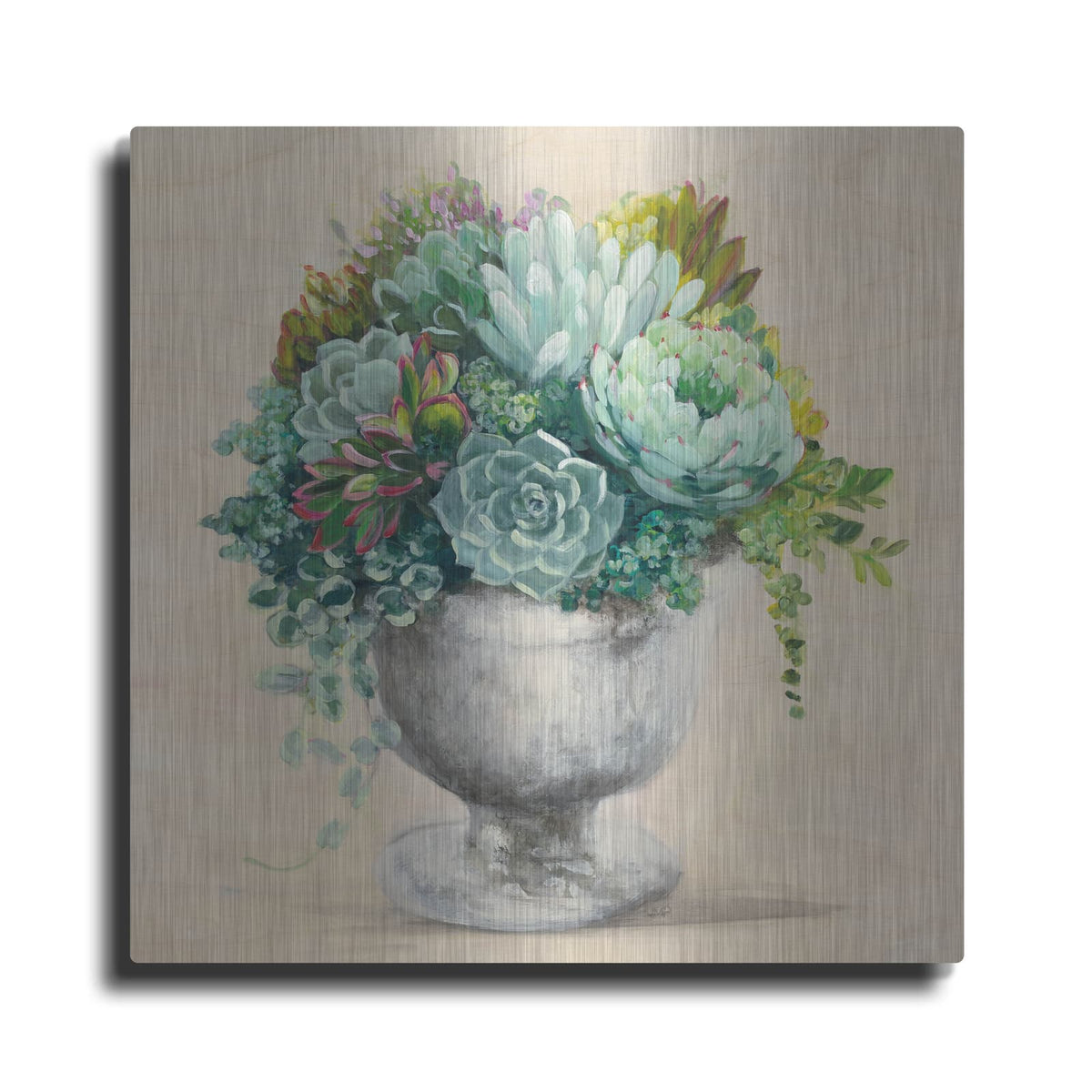 'Festive Succulents 1' by Julia Purinton – Metal Wall Art