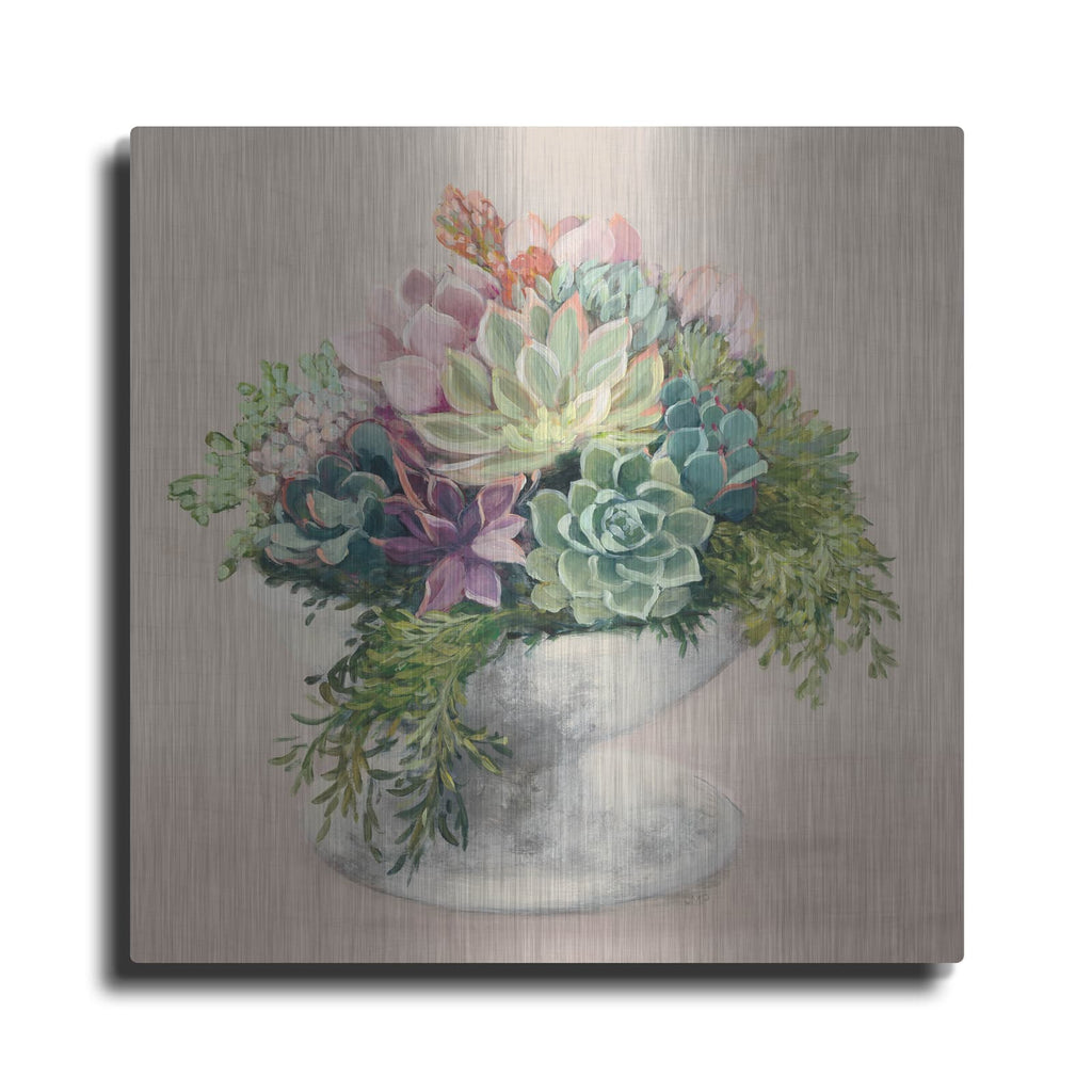 'Festive Succulents 2 Blush' by Julia Purinton – Metal Wall Art