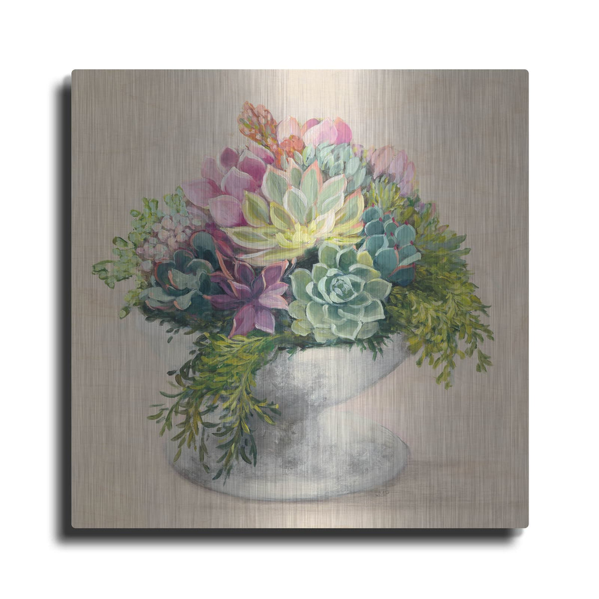 'Festive Succulents 2' by Julia Purinton – Metal Wall Art