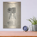 'Photographic Camera Blueprint Patent Parchment' – Metal Wall Art, 12x16 room view