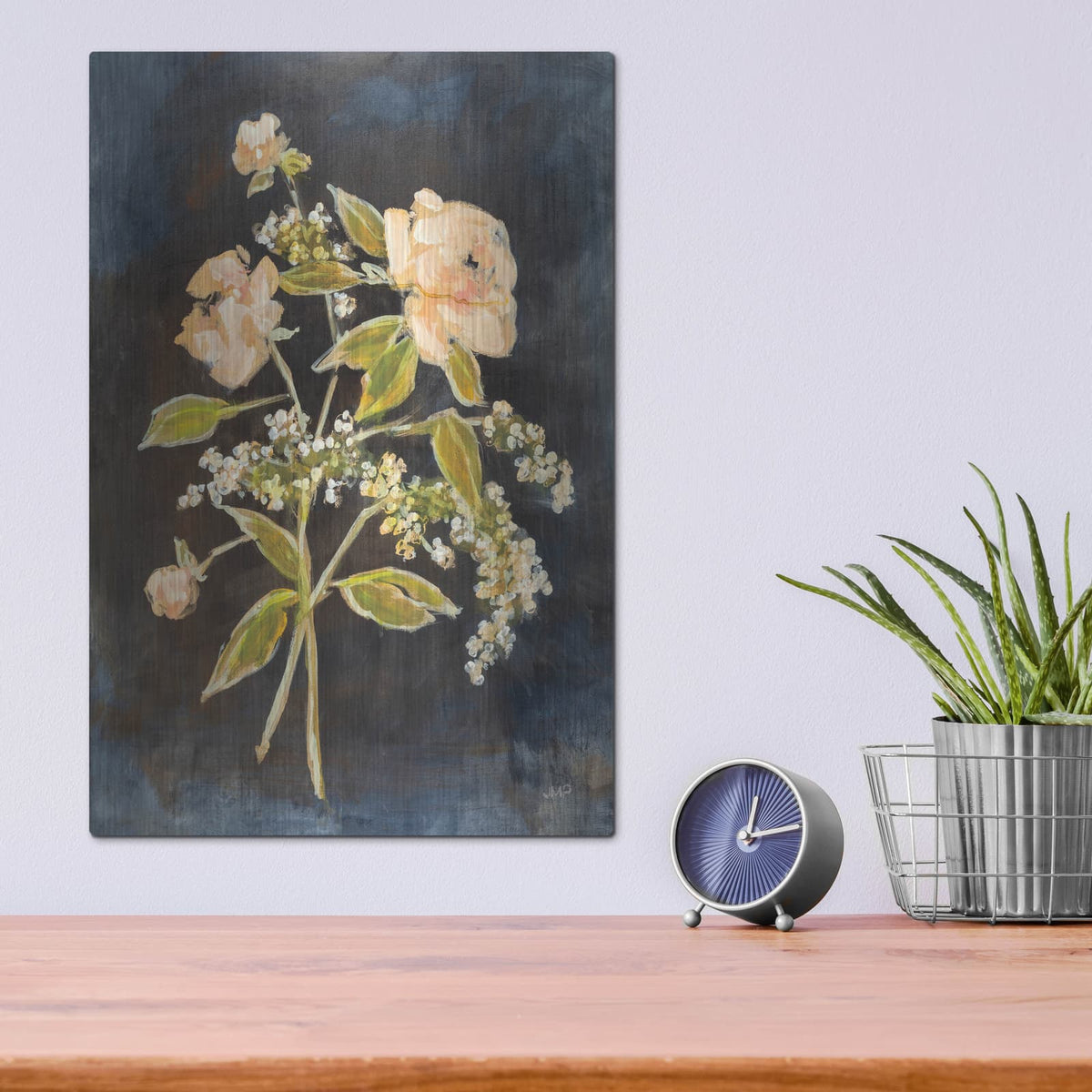 'Fleeting Blooms 1' by Julia Purinton – Metal Wall Art, 12x16 room view