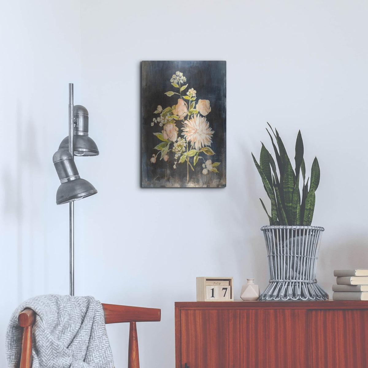 'Fleeting Blooms 3' by Julia Purinton – Metal Wall Art, 16x24 room view
