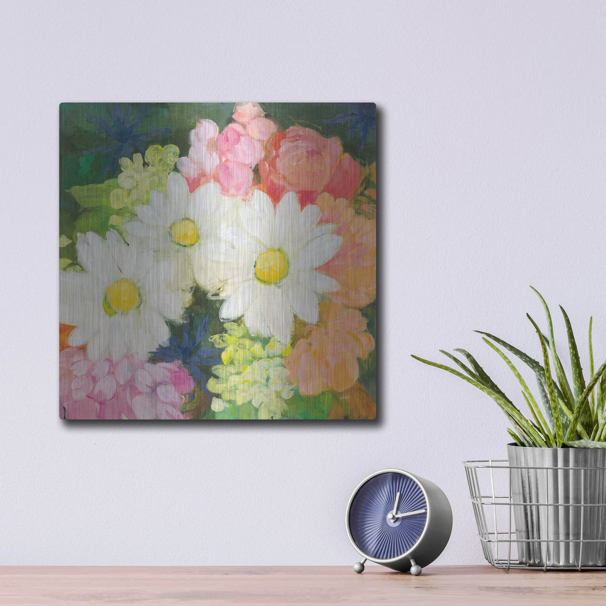 'Floral Spectacular 1' by Julia Purinton – Metal Wall Art, 12x12 room view