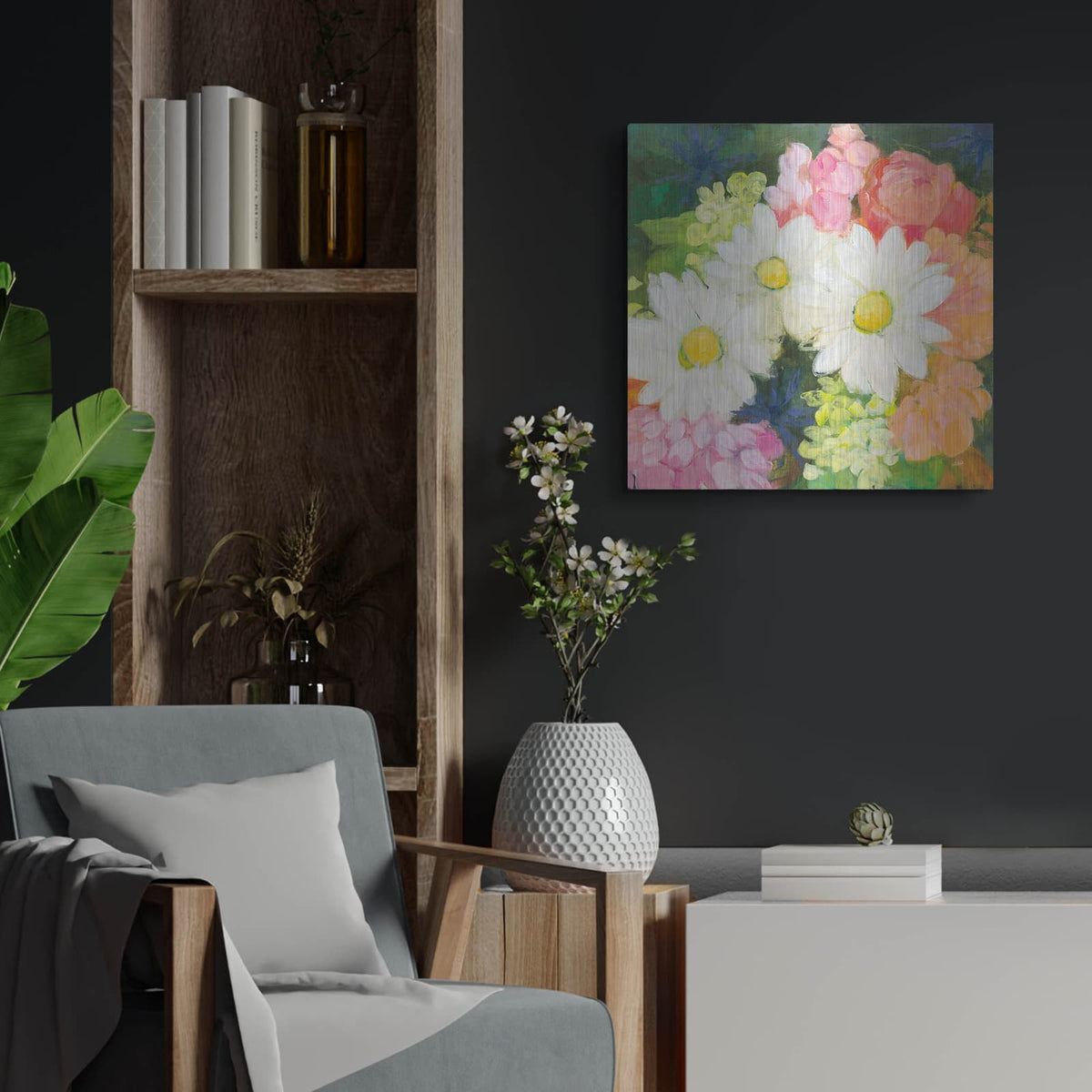 'Floral Spectacular 1' by Julia Purinton – Metal Wall Art, 24x24 room view