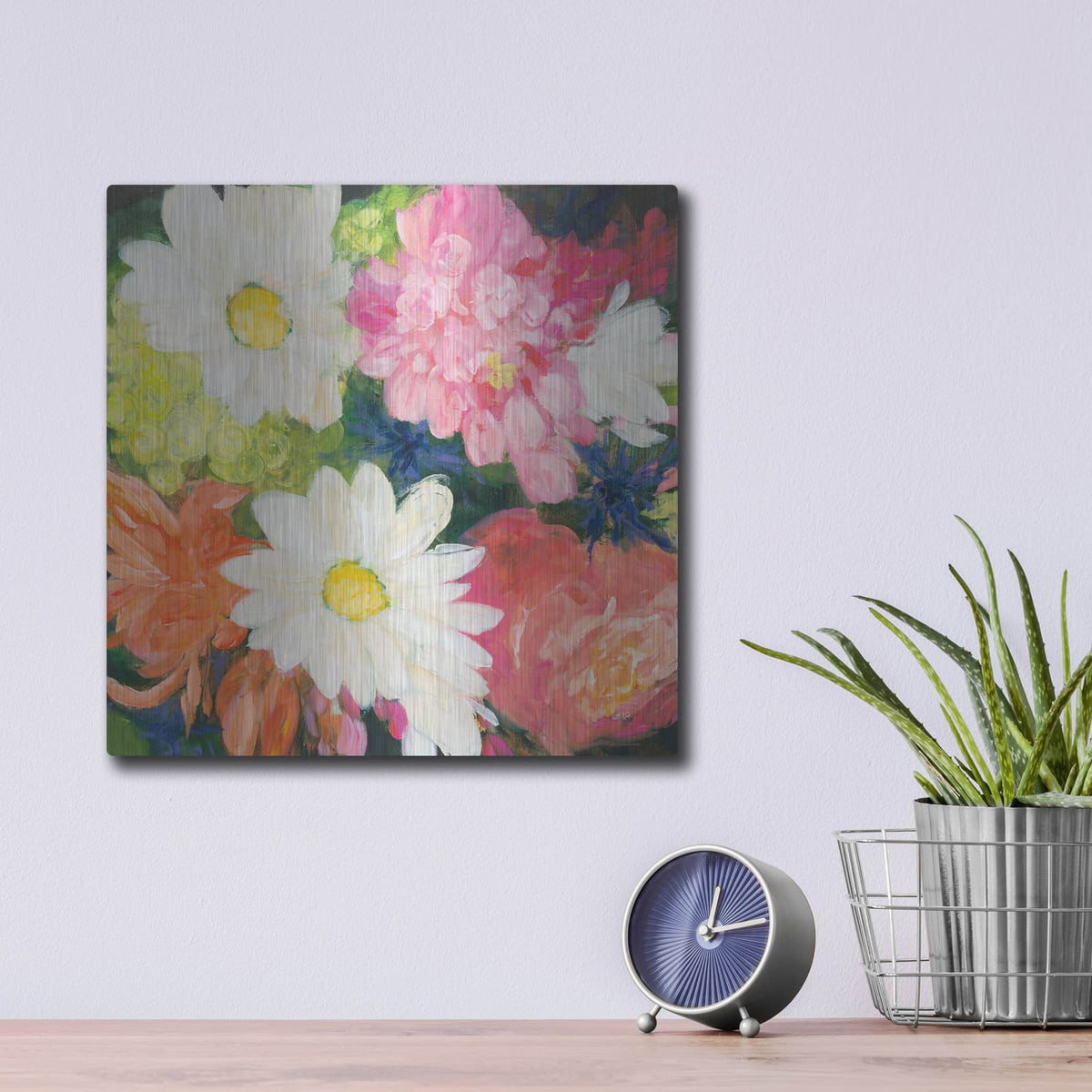 'Floral Spectacular 2' by Julia Purinton – Metal Wall Art, 12x12 room view