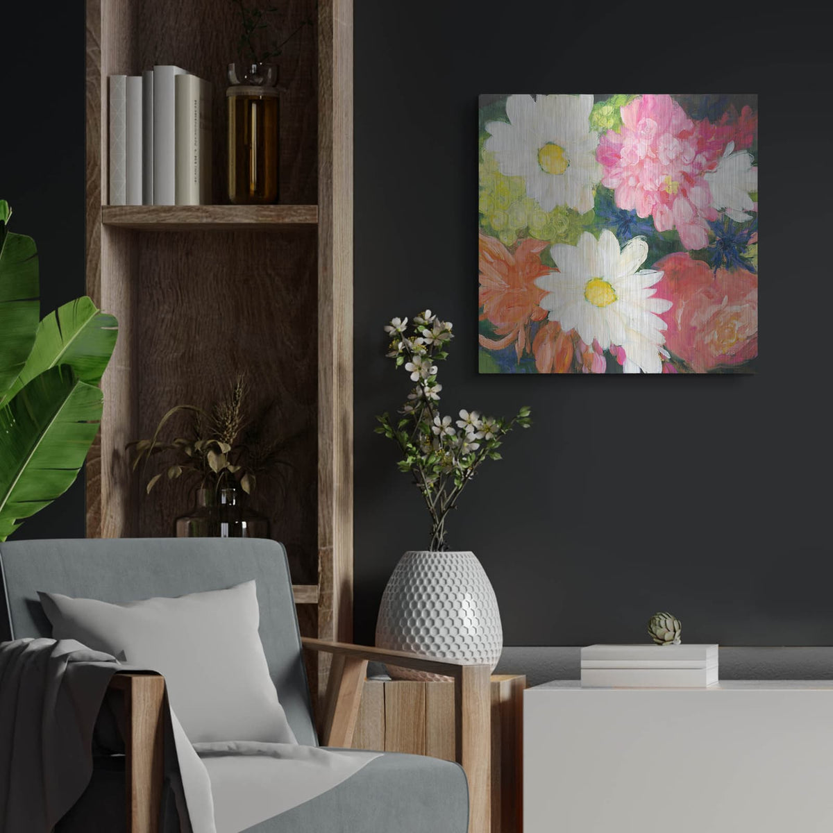 'Floral Spectacular 2' by Julia Purinton – Metal Wall Art, 24x24 room view