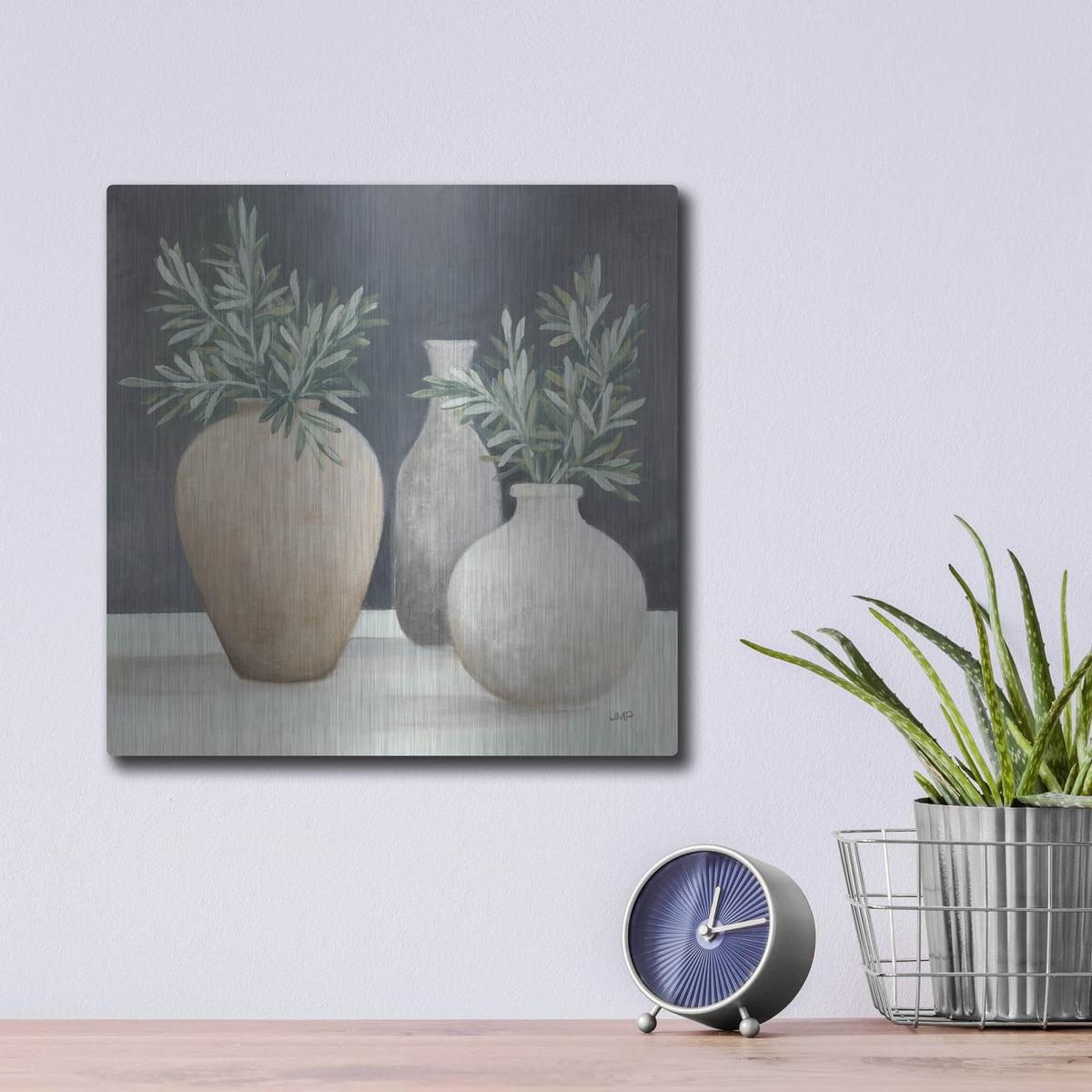 'Fresh Vessels 2' by Julia Purinton – Metal Wall Art, 12x12 room view