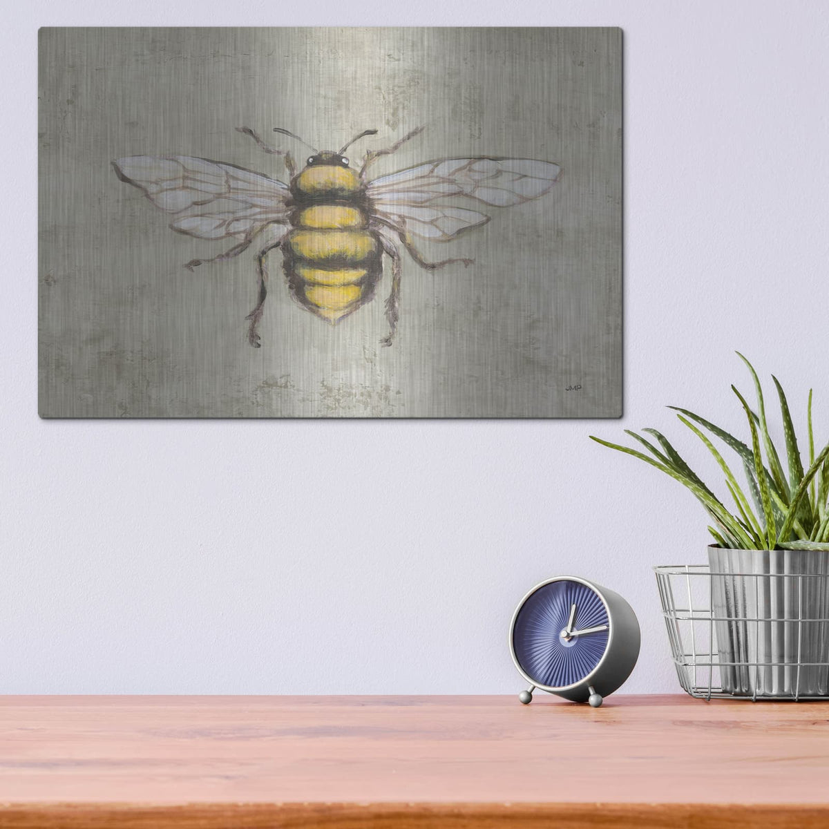 'Garden Beauties 5 Gray' by Julia Purinton – Metal Wall Art, 16x12 room view