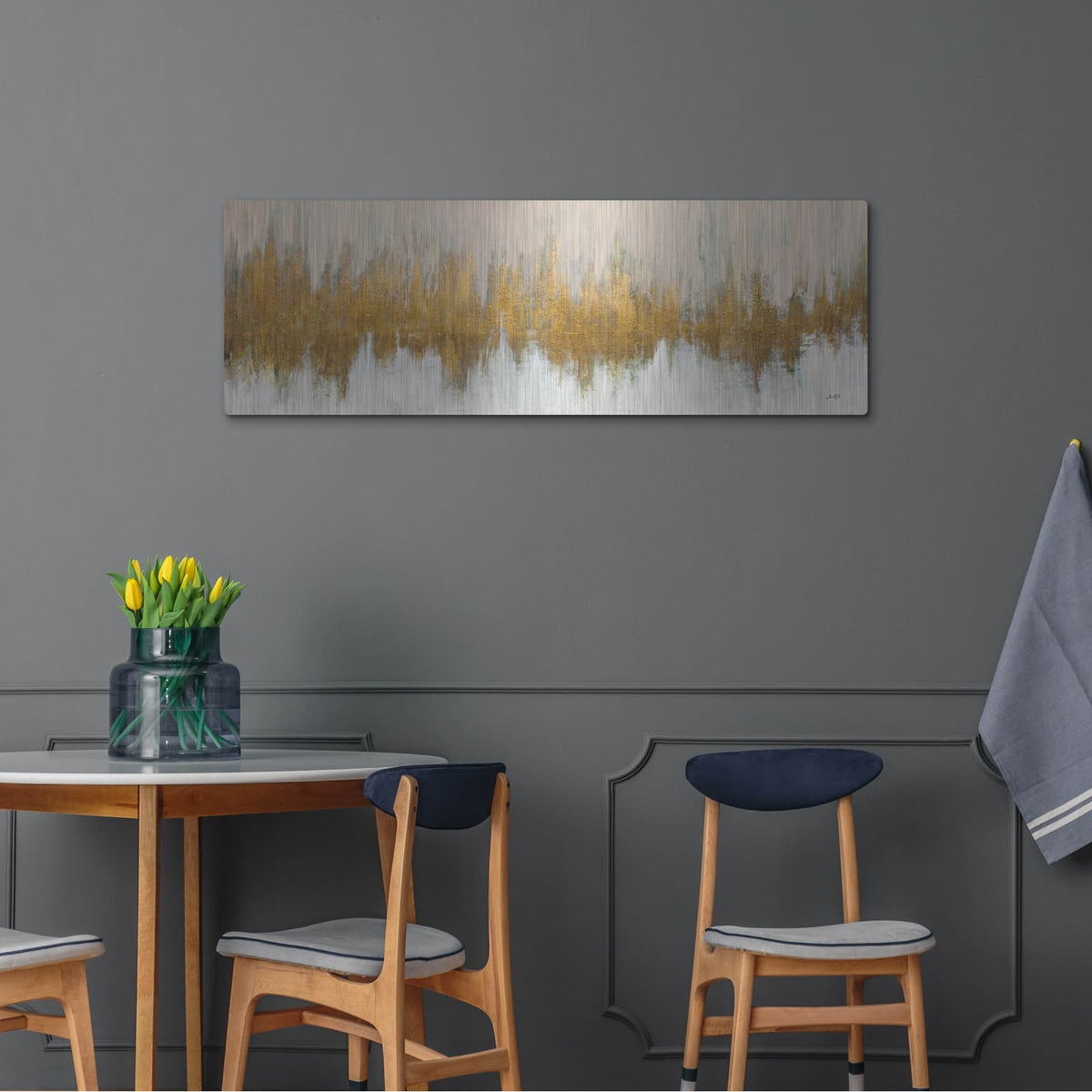 'Glimmer 2' by Julia Purinton – Metal Wall Art, 48x16 room view