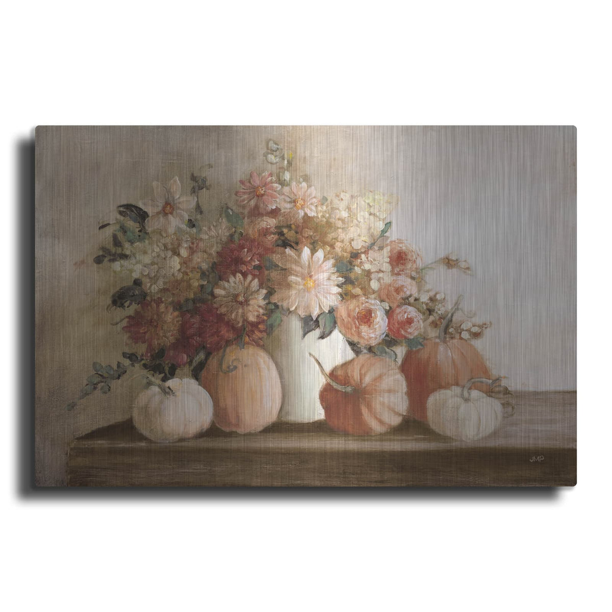'Harvest Bouquet Pomegranate Light' by Julia Purinton – Metal Wall Art