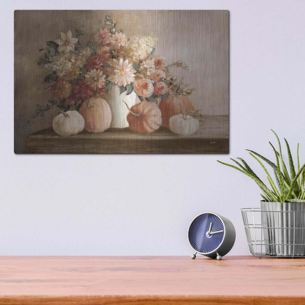 'Harvest Bouquet Pomegranate' by Julia Purinton – Metal Wall Art, 16x12 room view