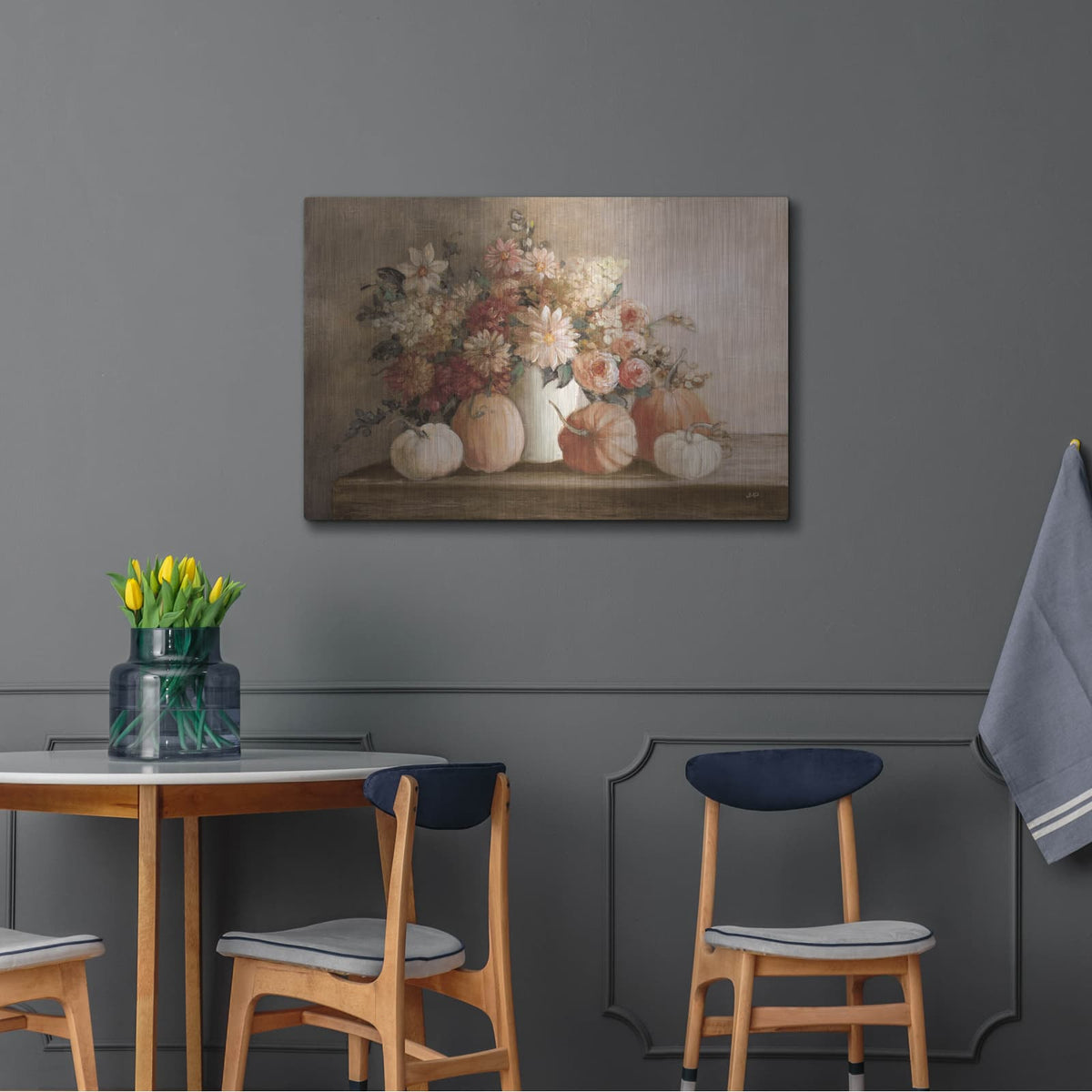 'Harvest Bouquet Pomegranate' by Julia Purinton – Metal Wall Art, 36x24 room view