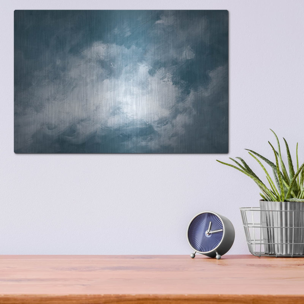 'Hedgerow 2 Clouds' by Julia Purinton – Metal Wall Art, 16x12 room view