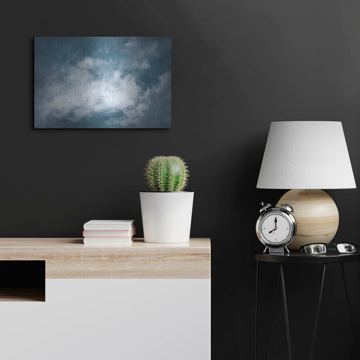 'Hedgerow 2 Clouds' by Julia Purinton – Metal Wall Art, 24x16 room view
