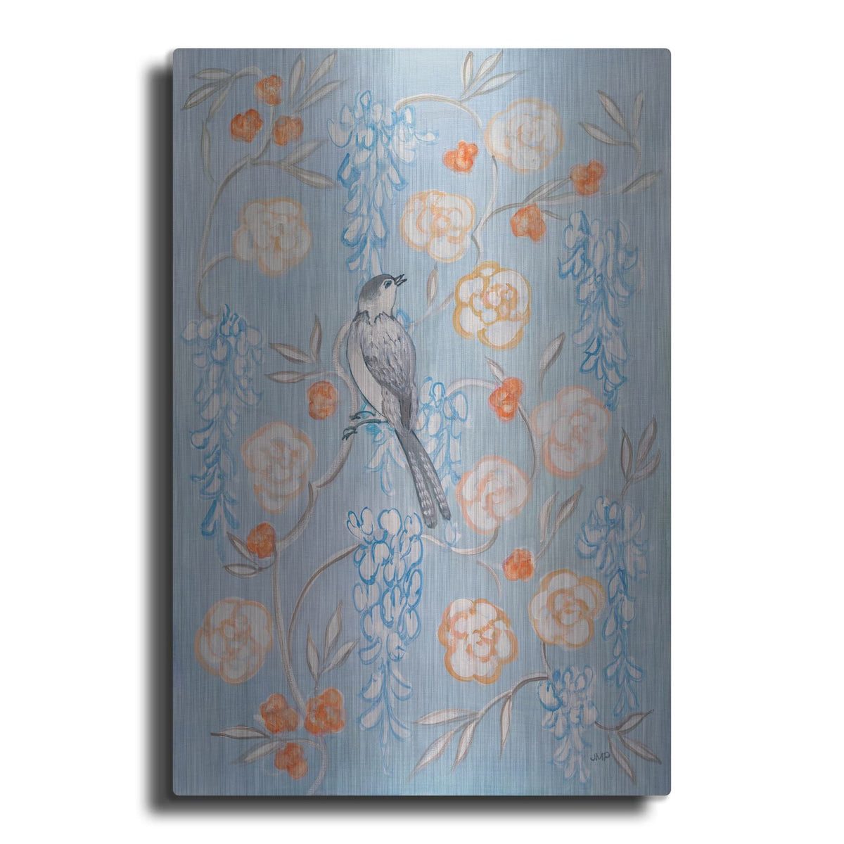 'Heirloom Chinoiserie Bird 1' by Julia Purinton – Metal Wall Art