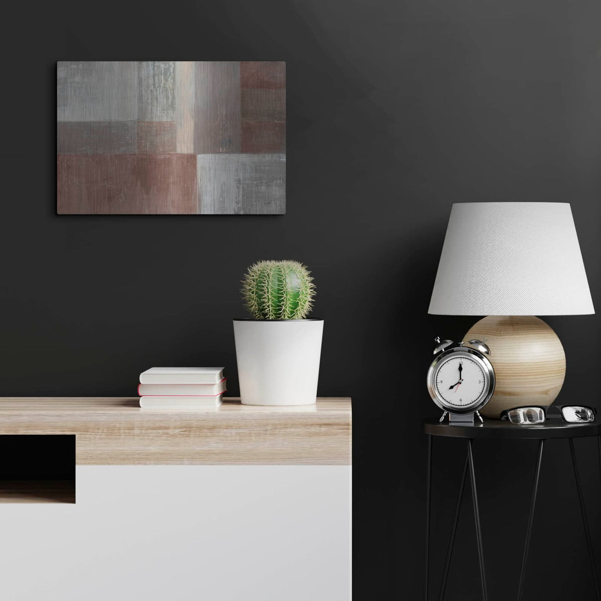 'Homespun Red' by Julia Purinton – Metal Wall Art, 24x16 room view