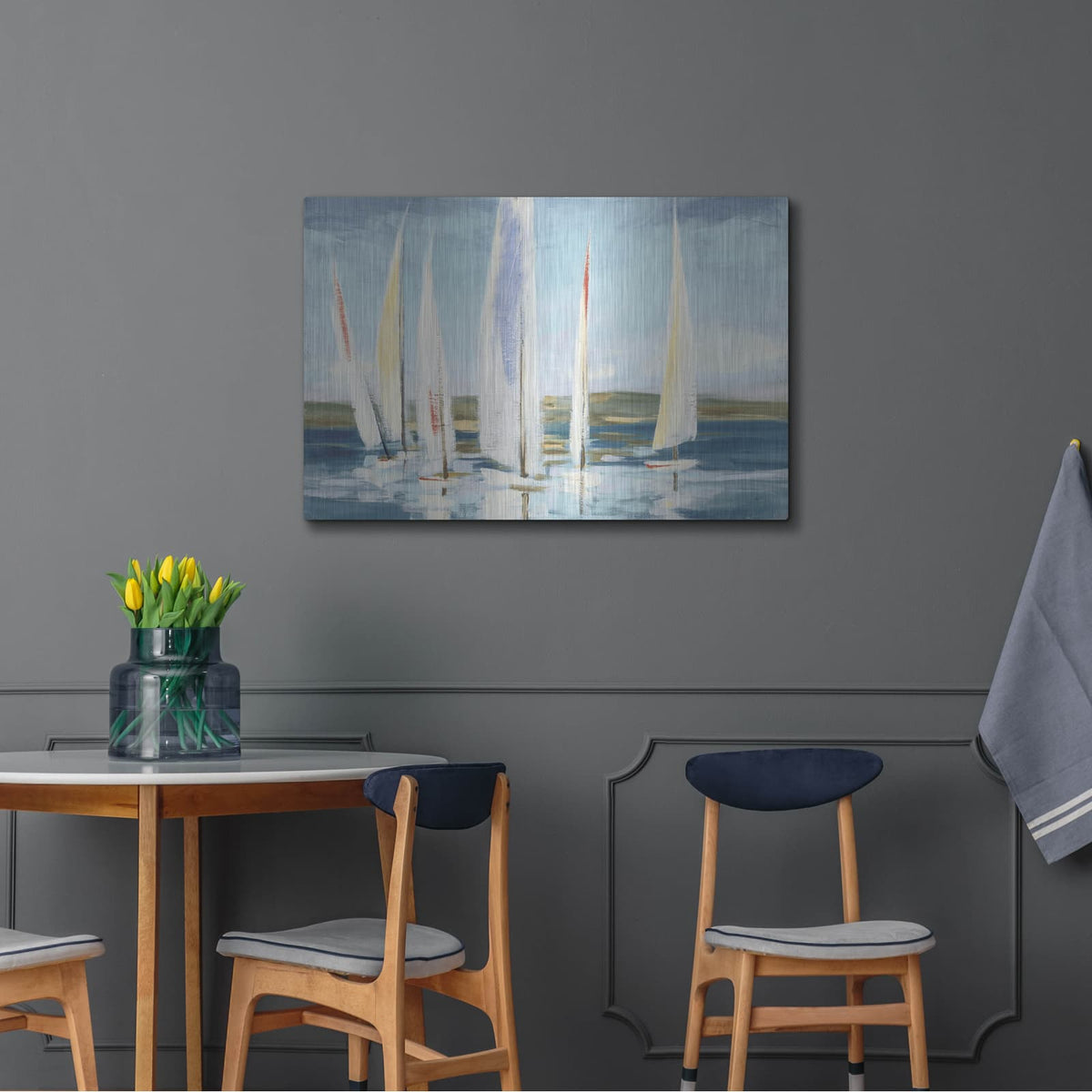 'Horizon Blue' by Julia Purinton – Metal Wall Art, 36x24 room view