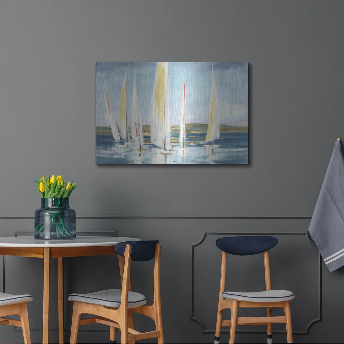 'Horizon With Red' by Julia Purinton – Metal Wall Art, 36x24 room view