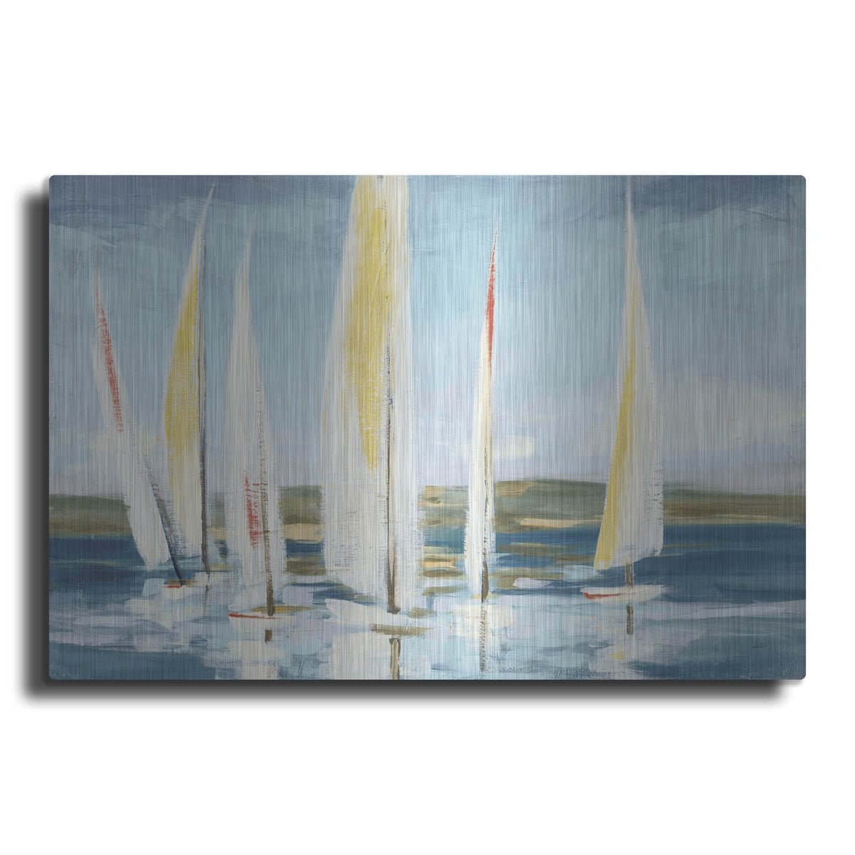 'Horizon With Red' by Julia Purinton – Metal Wall Art