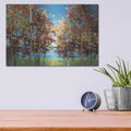 'Kaleidoscope Bright Blue' by Julia Purinton – Metal Wall Art, 16x12 room view