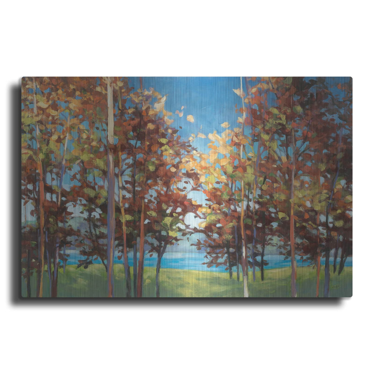 'Kaleidoscope Bright Blue' by Julia Purinton – Metal Wall Art