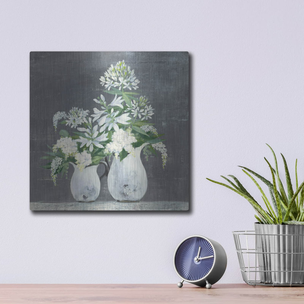 'Late Summer Bouquet 3' by Julia Purinton – Metal Wall Art, 12x12 room view