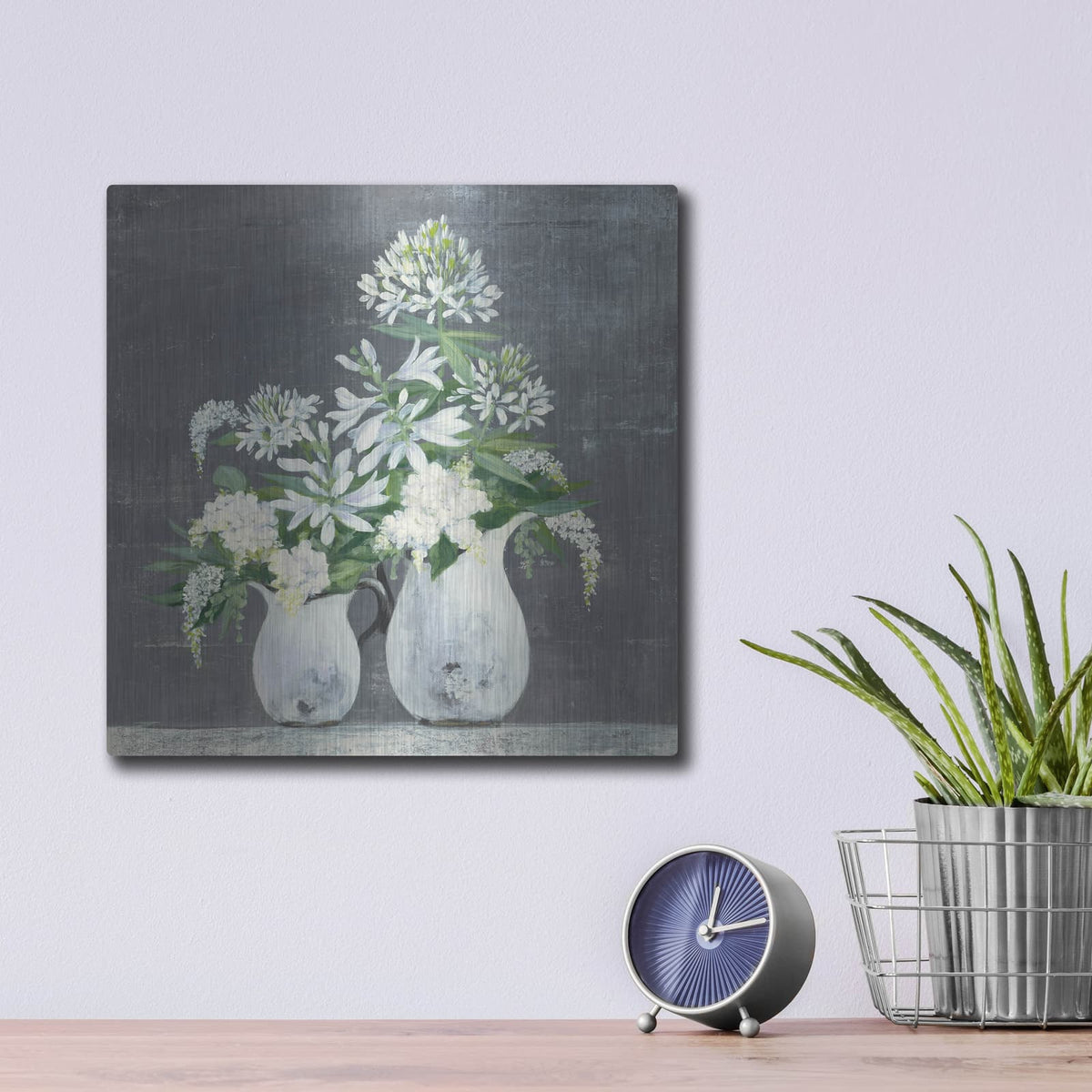 'Late Summer Bouquet 3' by Julia Purinton – Metal Wall Art, 12x12 room view