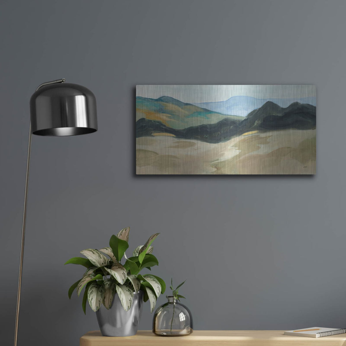 'Layers Of Range' by Julia Purinton – Metal Wall Art, 24x12 room view