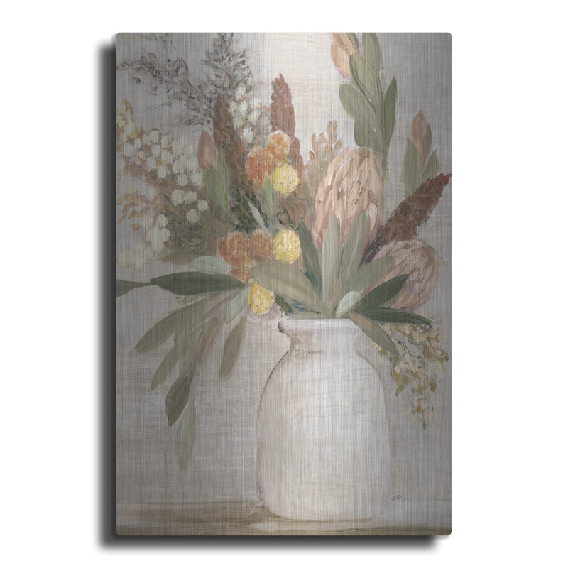 'Light Protea Still Life' by Julia Purinton – Metal Wall Art