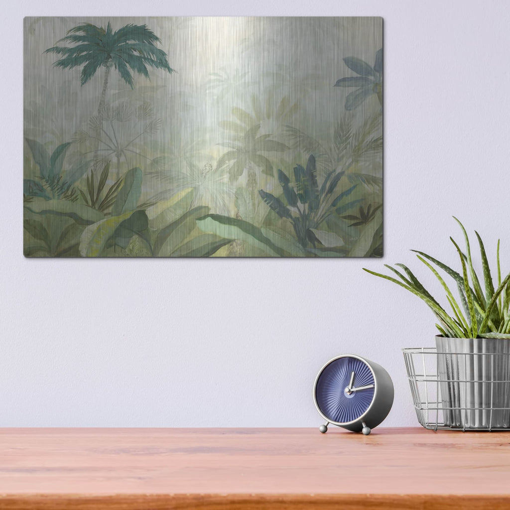 'Lush Tropics Blue' by Julia Purinton – Metal Wall Art, 16x12 room view