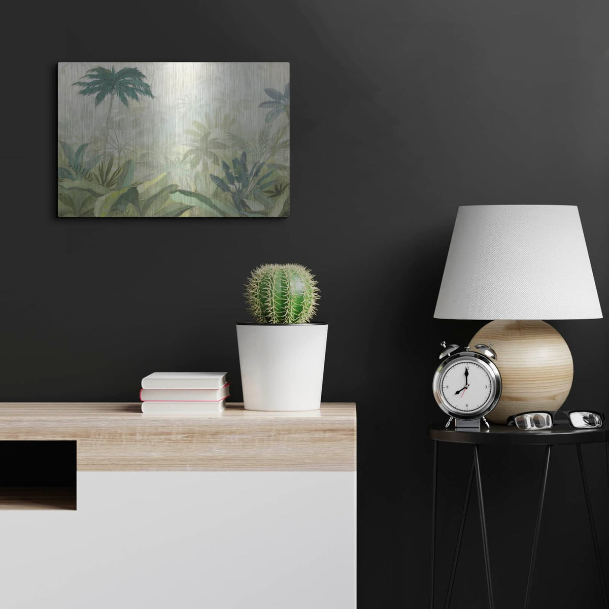 'Lush Tropics Blue' by Julia Purinton – Metal Wall Art, 24x16 room view