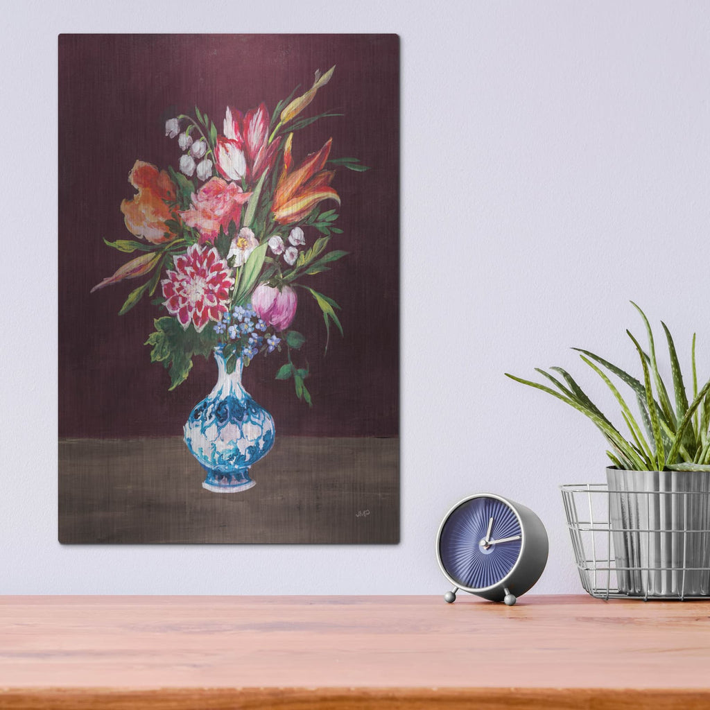 'Masterful 1 Pomegranate' by Julia Purinton – Metal Wall Art, 12x16 room view
