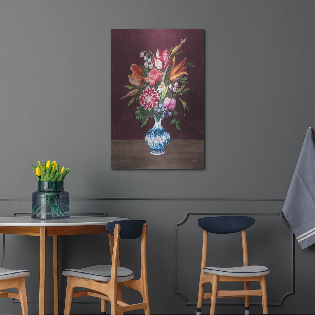 'Masterful 1 Pomegranate' by Julia Purinton – Metal Wall Art, 24x36 room view