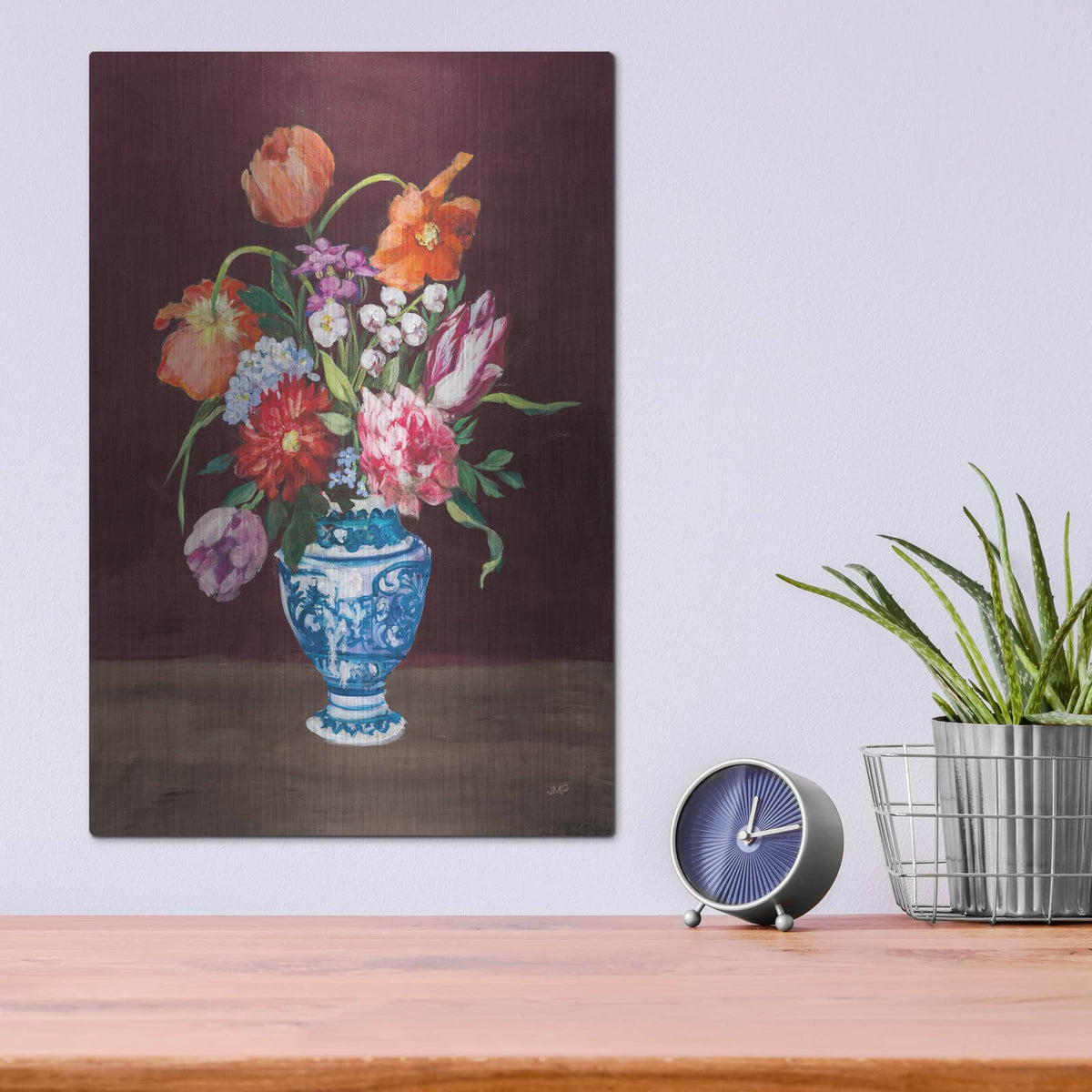 'Masterful 2 Pomegranate' by Julia Purinton – Metal Wall Art, 12x16 room view