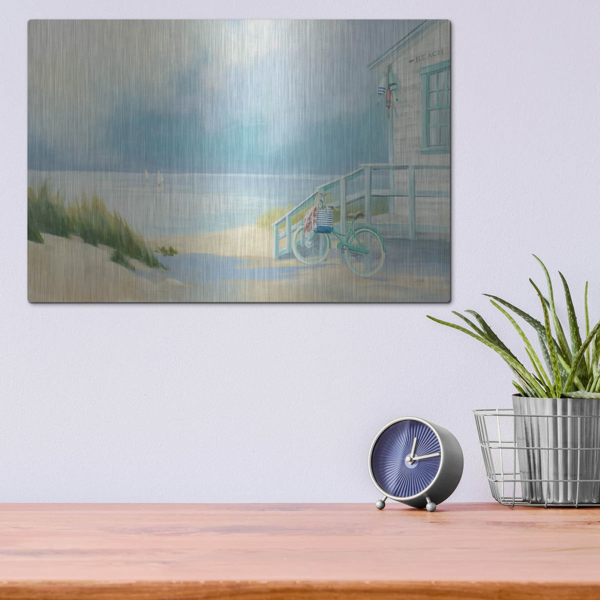 'Morning Ride To The Beach' by Julia Purinton – Metal Wall Art, 16x12 room view
