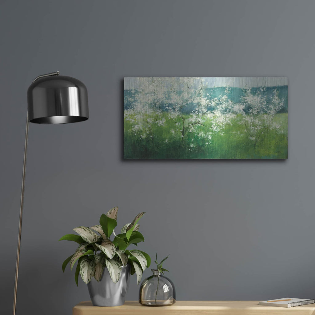 'Mountain Spring' by Julia Purinton – Metal Wall Art, 24x12 room view