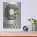 'Natural Christmas 1 Blue' by Julia Purinton – Metal Wall Art, 12x16 room view