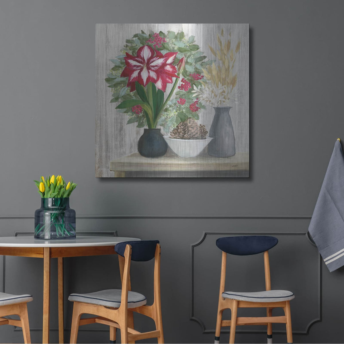 'Natural Holiday Light' by Julia Purinton – Metal Wall Art, 36x36 room view