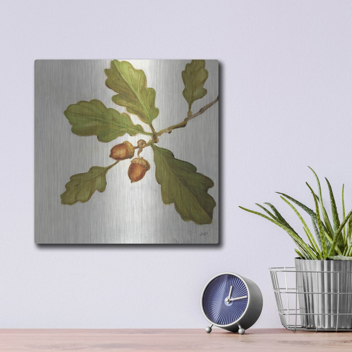 'Oak Branch C' by Julia Purinton – Metal Wall Art, 12x12 room view
