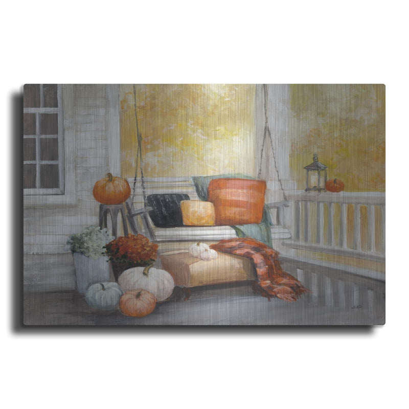 'October Porch' by Julia Purinton – Metal Wall Art