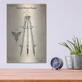 'Camera Tripod Blueprint Patent Parchment' – Metal Wall Art, 12x16 room view