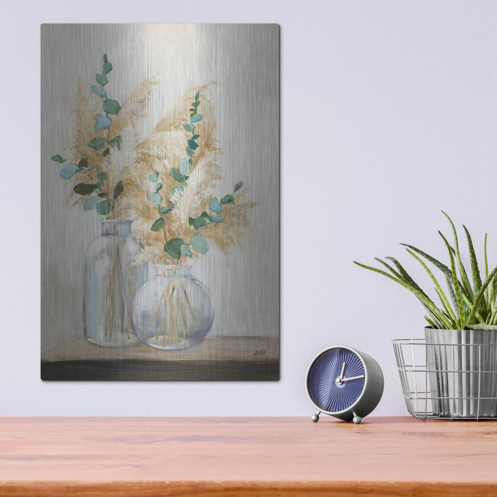 'Pampas And Eucalpytus Bouquet 2' by Julia Purinton – Metal Wall Art, 12x16 room view