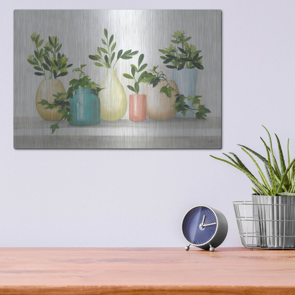 'Plant Life 4 Colorful' by Julia Purinton – Metal Wall Art, 16x12 room view
