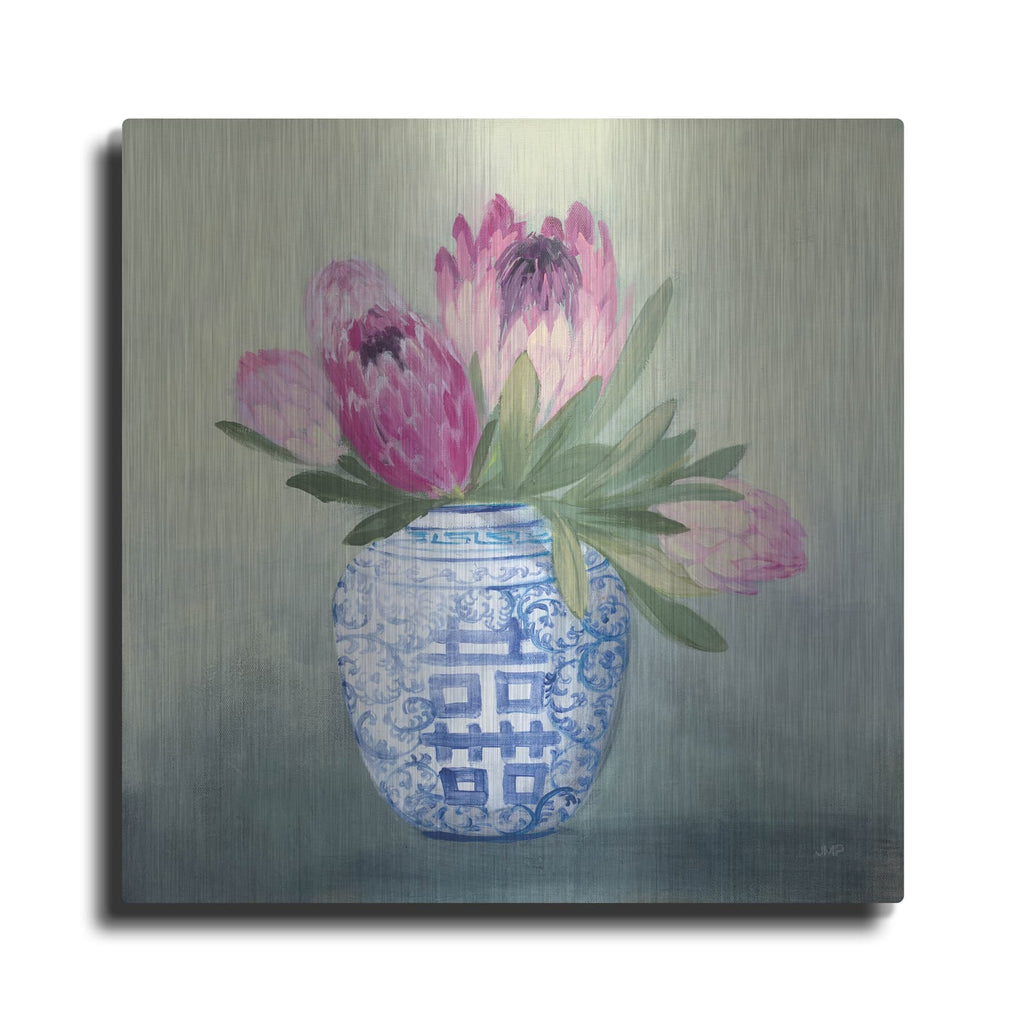 'Protea Chinoiserie 1' by Julia Purinton – Metal Wall Art