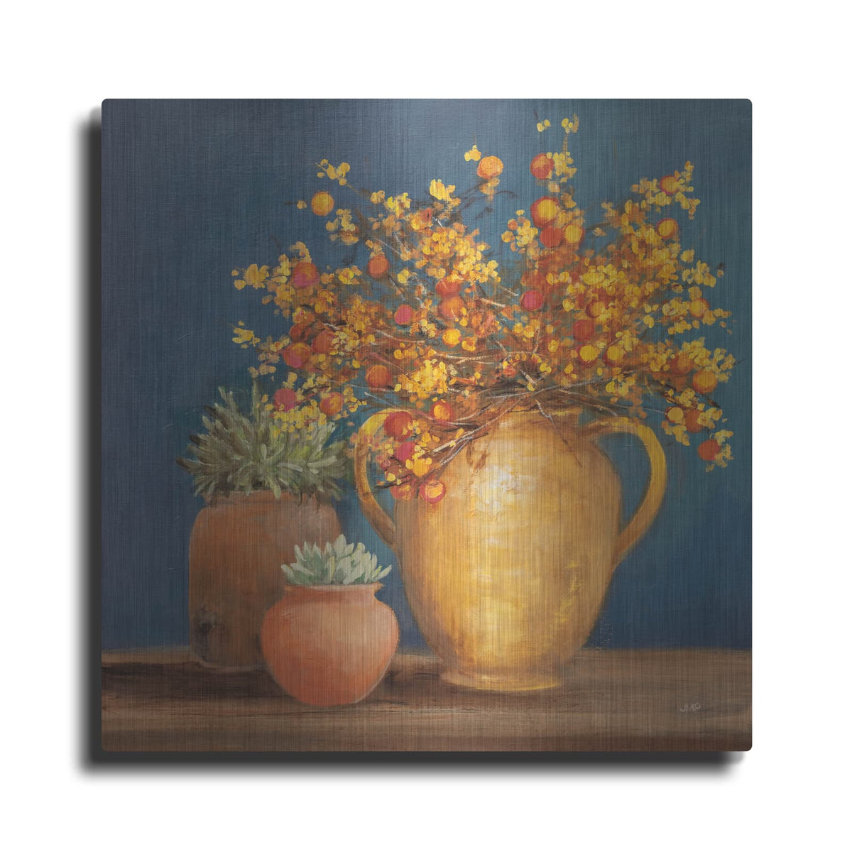 'Richness Of Life 1 Deep Blue' by Julia Purinton – Metal Wall Art