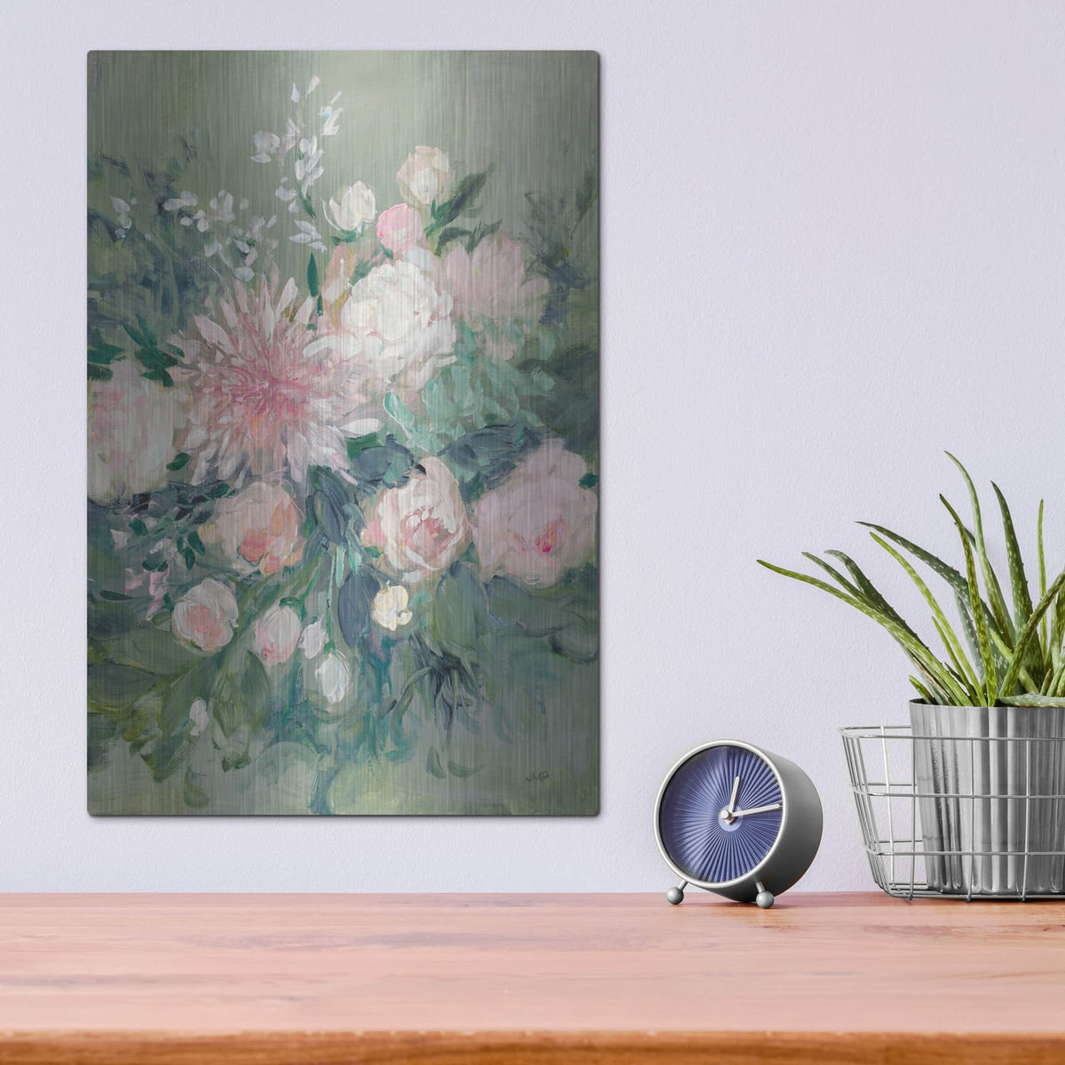 'Romantic Rendezvous Florals 1' by Julia Purinton – Metal Wall Art, 12x16 room view