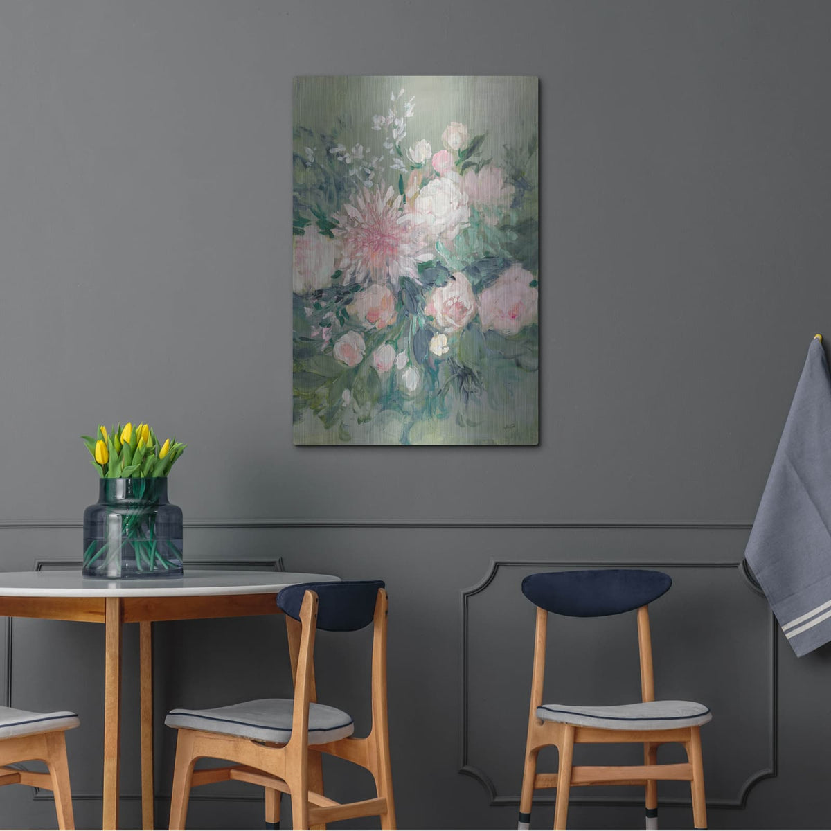 'Romantic Rendezvous Florals 1' by Julia Purinton – Metal Wall Art, 24x36 room view