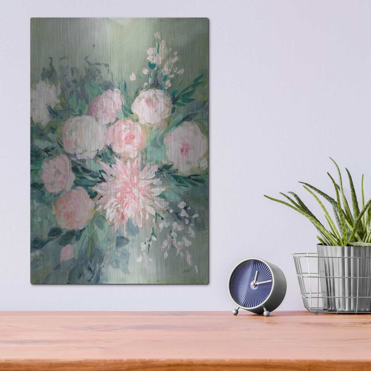 'Romantic Rendezvous Florals 2' by Julia Purinton – Metal Wall Art, 12x16 room view